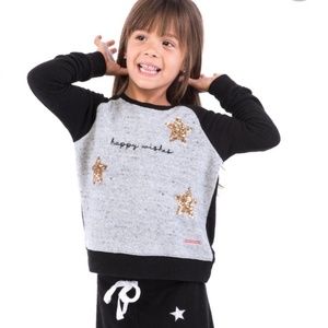 *- PLW Happy Wishes Pullover Grey/Gold size 5